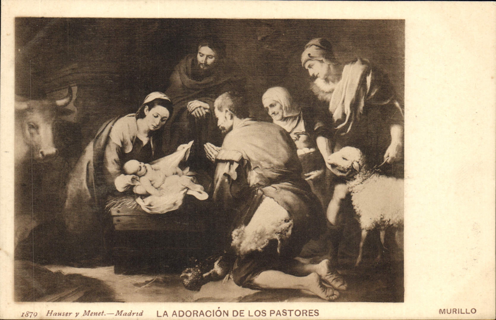 CPA La adoracion De Los Pastores Murillo