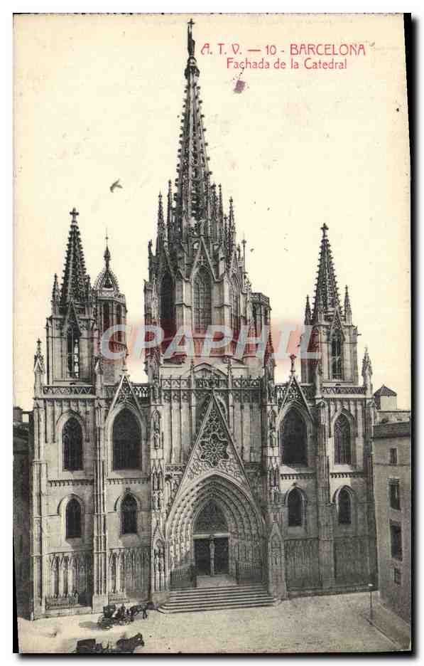 CPA Barcelona Fachada De La Catedral