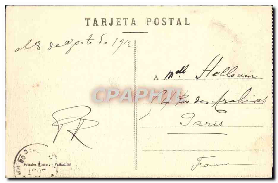 CPA Valladolid Estatua Del Poeta Jose Zorrilla — Rückseite