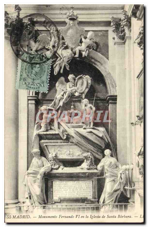 CPA Madrid Monumento Fernando En La Iglesia De Santa Barbara