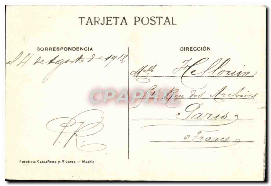CPA Santander Vista Parcial Del Palacio Real — Rückseite