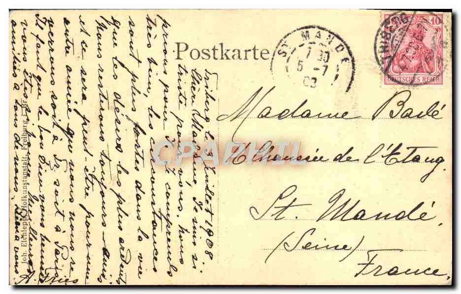 CPA Altes Schwarzwatrer Paar Folklore — Rückseite