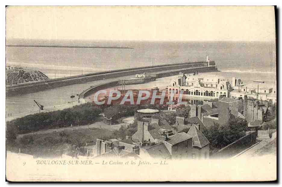 Boulogne-sur-Mer — Le Casino et les Jetées — LL.