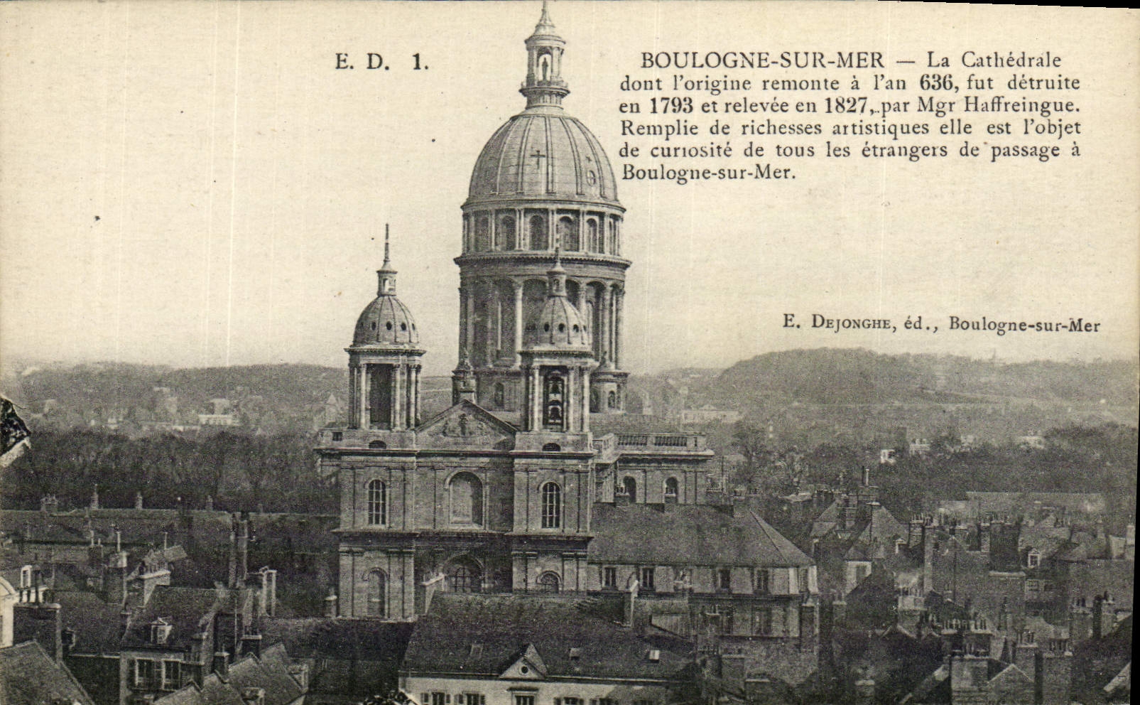 Boulogne-sur-Mer — Kathedraal — E. Dejonghe, uitgever, Boulogne-sur-Mer