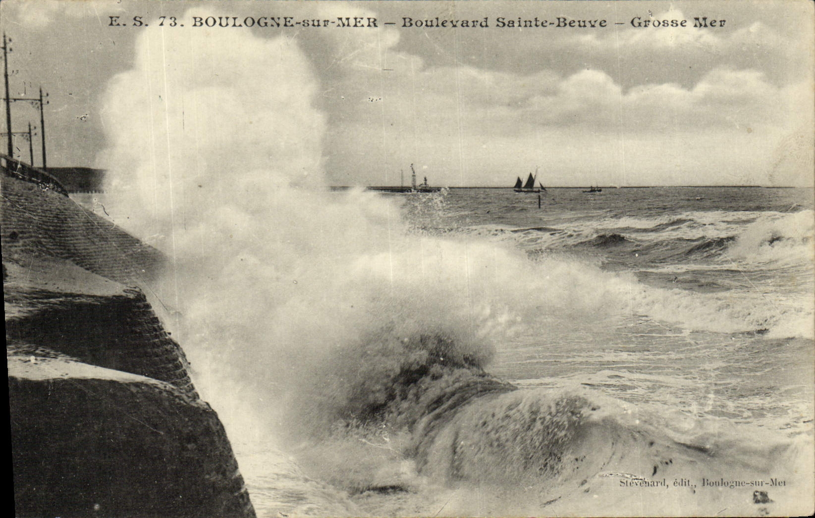 Boulogne-sur-Mer — Boulevard Sainte-Beuve — Grosse Mer — Stevenard, uitgegeven in Boulogne-sur-Mer