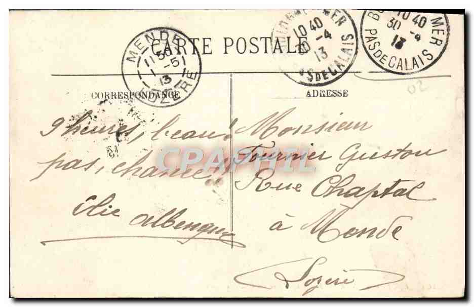 Boulogne-sur-Mer — L'Entrée du Château — LL, n°265 — Verso