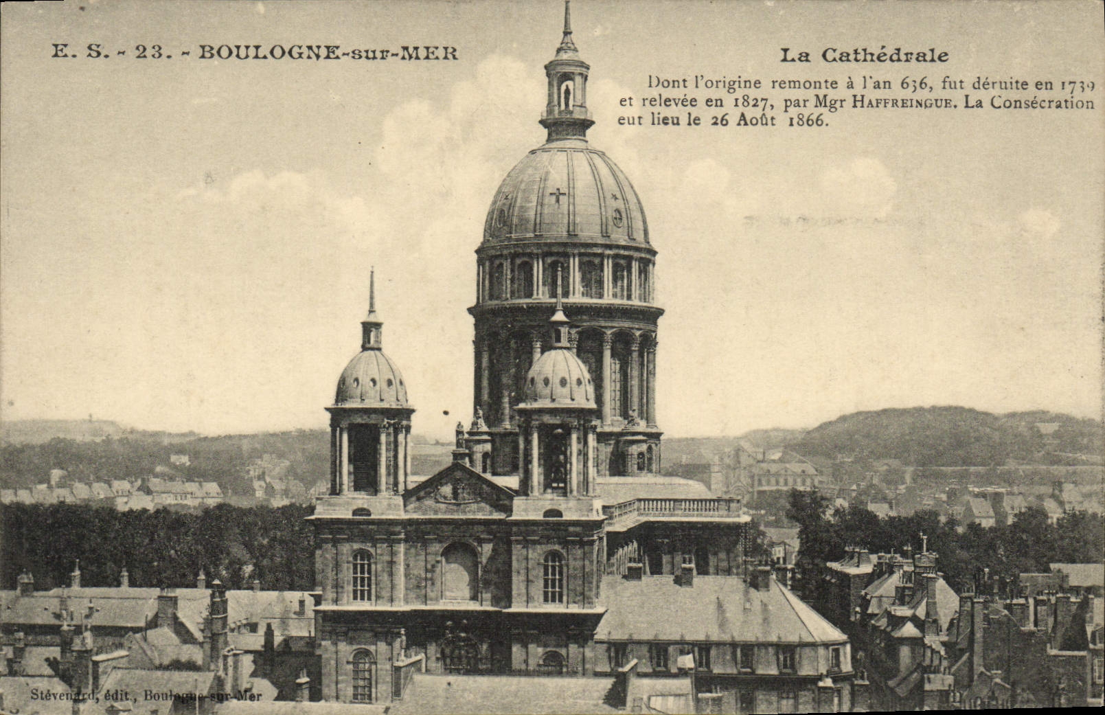 Boulogne-sur-Mer — La Cathédrale — Stévenard, édit. Boulogne-sur-Mer, n° 23