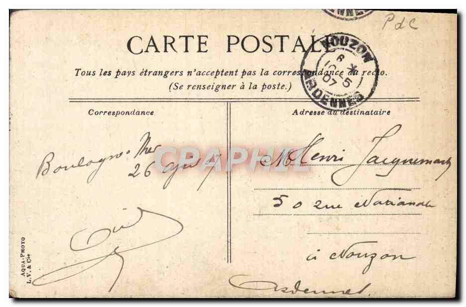 CPA L'Amiral Aube Bateau Guerre — Verso