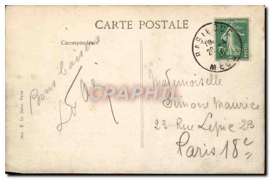 CPA Bar Le Duc Tour De l'Horloge Et Ville Basse — Rückseite