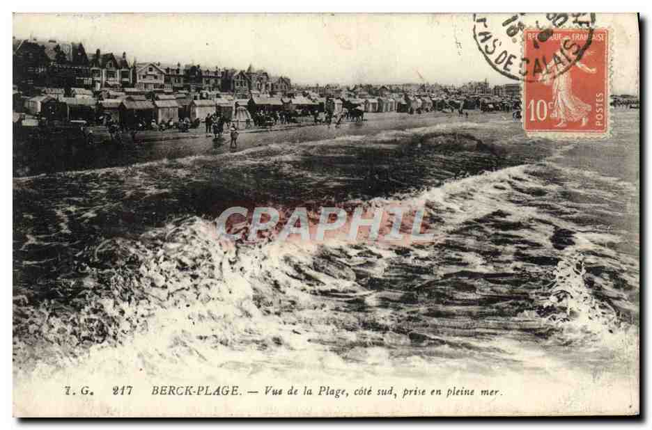 CPA Berck Plage Vue De La plage Cote Sud Prise En Pleine Mer