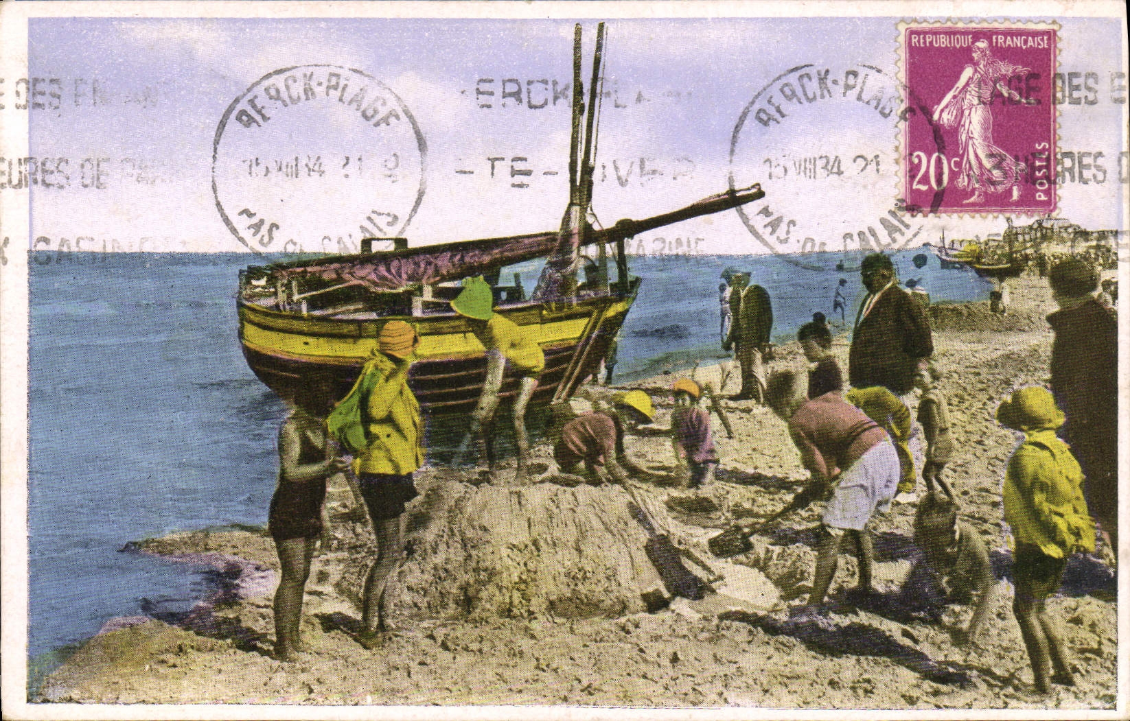 CPA Berck Plage Jeux De Sable Enfants