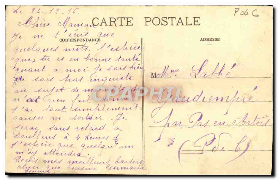 CPA Berck Plage Reingam Parc Ou Bois Magnier — Rückseite