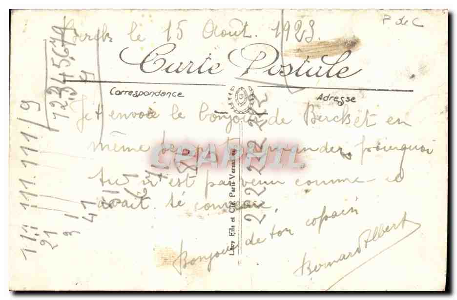 CPA Berck Plage La Plage Et Le Casino — Rückseite