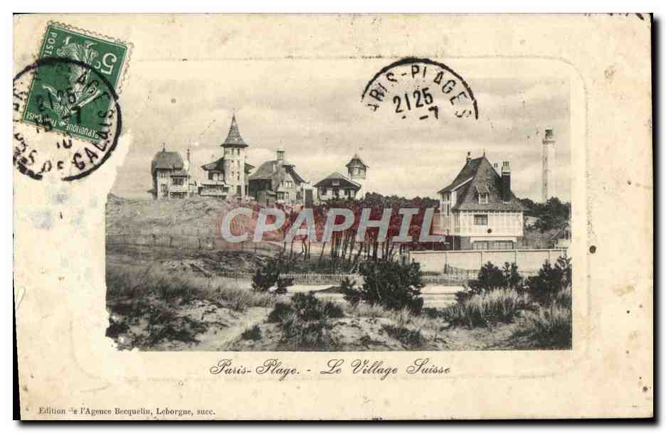 CPA Paris Plage Le Village Suisse