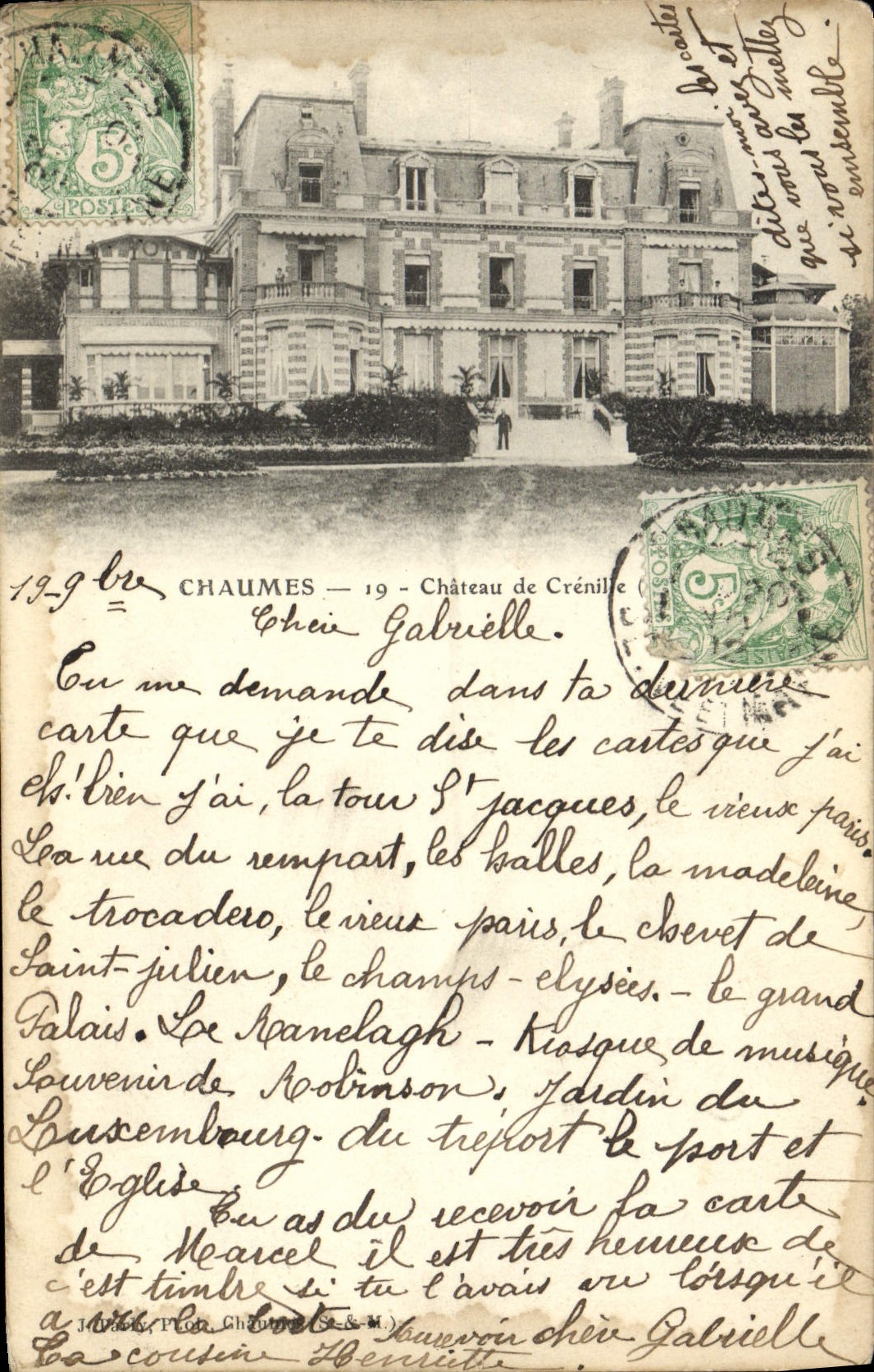 CPA Chaumes Chateau De Crenille