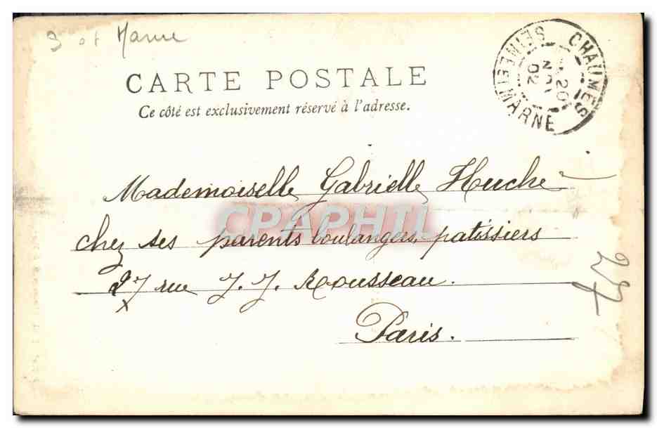 CPA Chaumes Chateau De Crenille — Rückseite