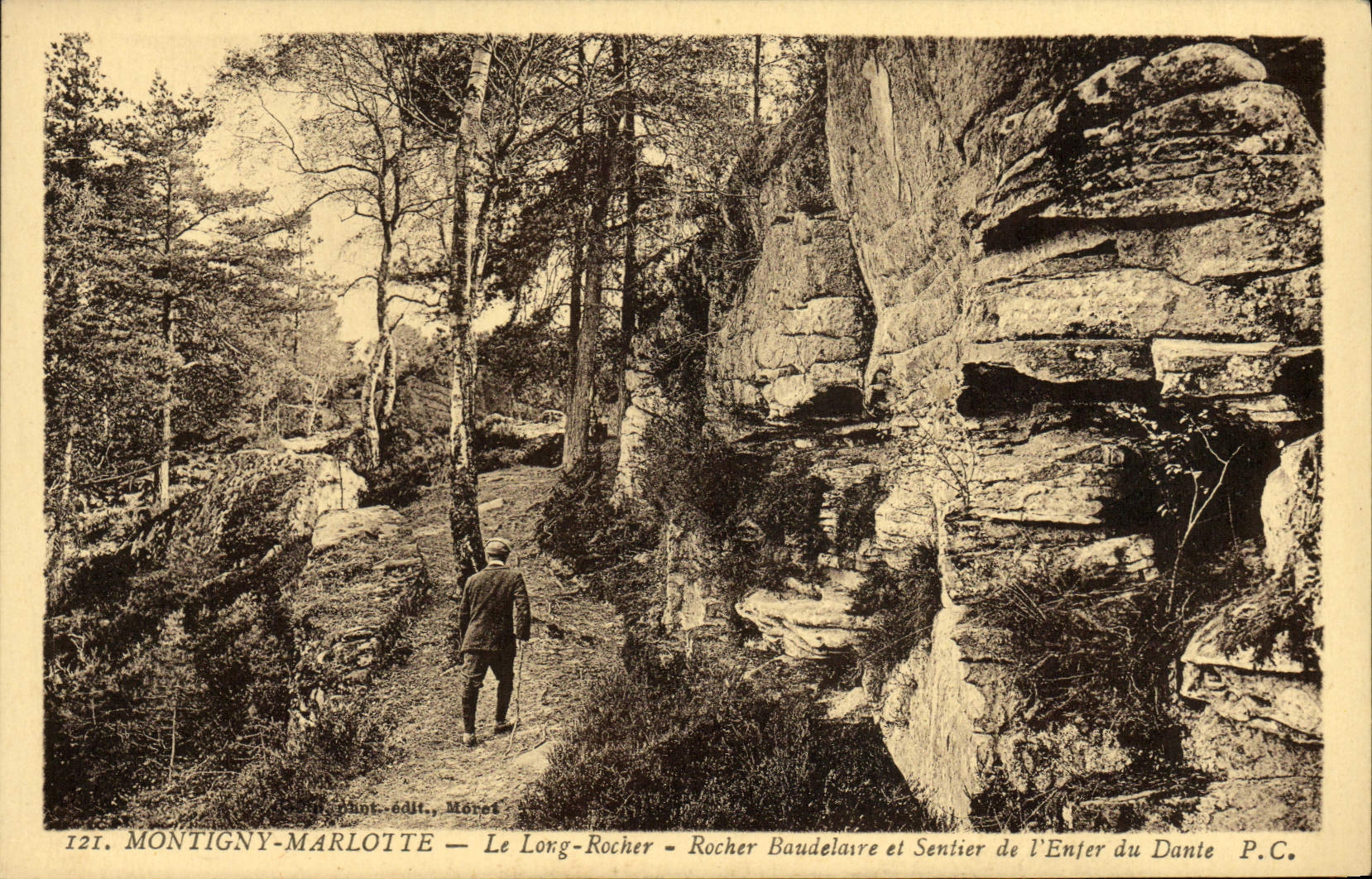 Montigny-Marlotte — Le Long-Rocher, Rocher Baudelaire et Sentier de l'Enfer du Dante — éditeur P.C. n°121
