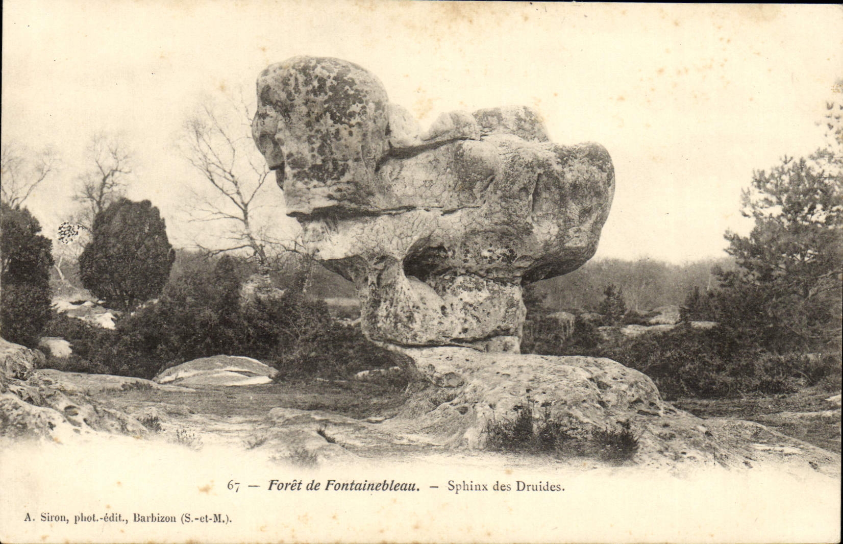 Forêt de Fontainebleau — Sphinx des Druides — A. Siron, phot.-édit., Barbizon (S.-et-M.)