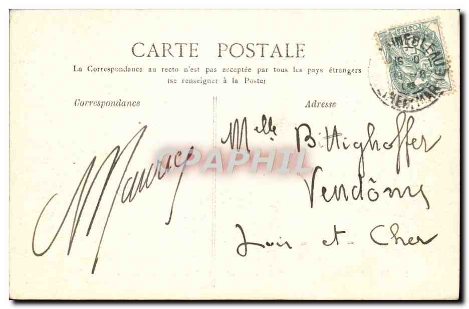 Wald von Fontainebleau — Franchard — Quelle der Hermiten — G.B.N.G. Fontainebleau — Rückseite