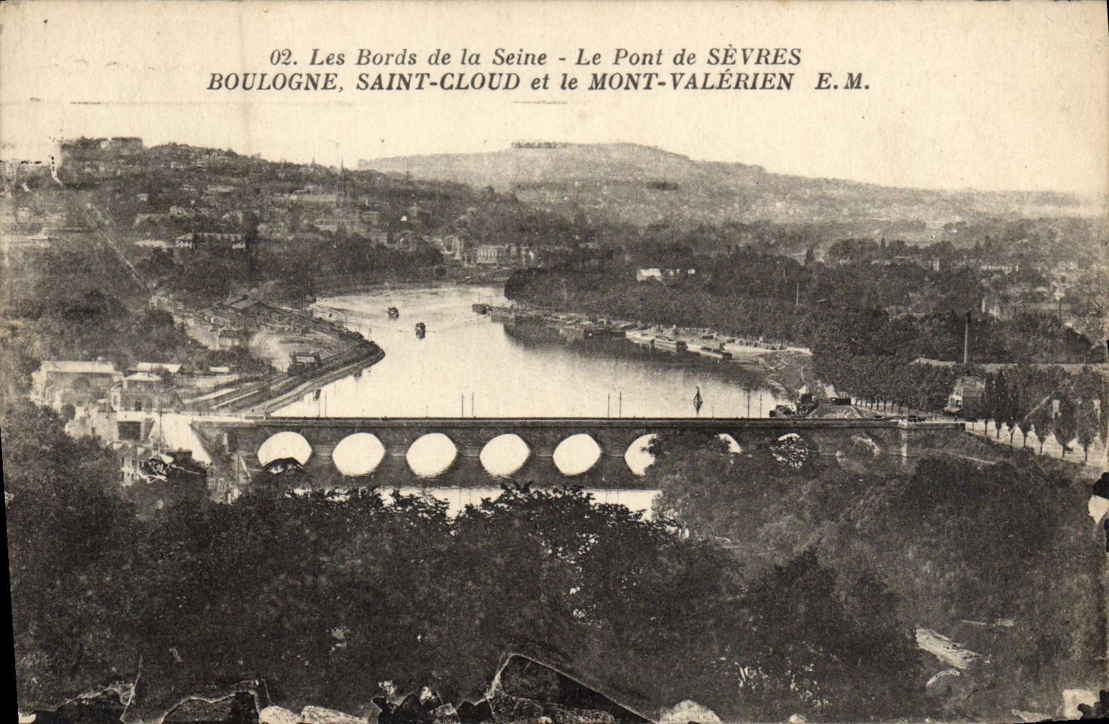 CPA Le pont de Sevres boulogne Saint Cloud et le Mont Valerien