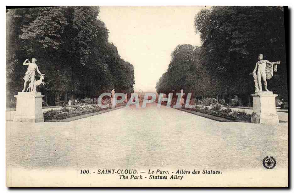 CPA Parc de Saint Cloud Le Parc Allees Des Statues