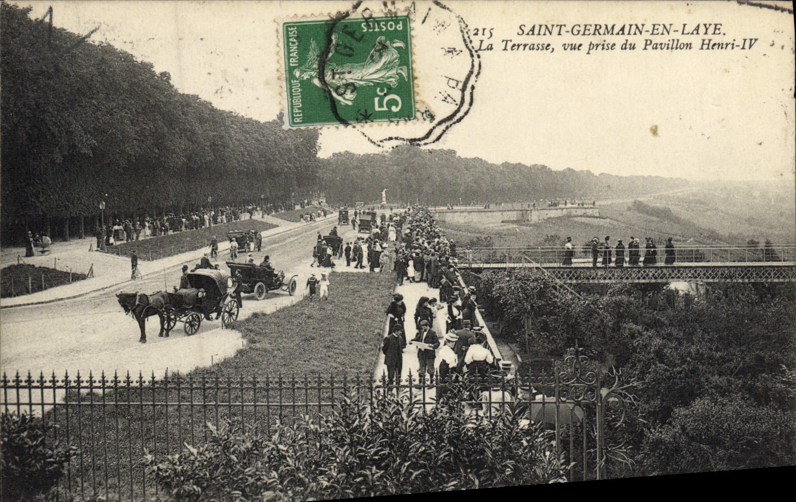Saint-Germain-en-Laye — Blick auf die Terrasse vom Pavillon Henri-IV — unbekannter Verlag, Nr. 215