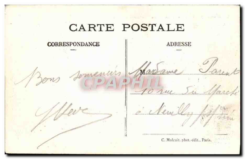 CPA St Germain en Laye La Terrasse le Pavillon Henri IV — Verso