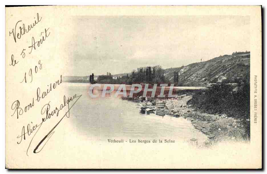 CPA Vetheuil Les Berges de la Seine Lavandiere