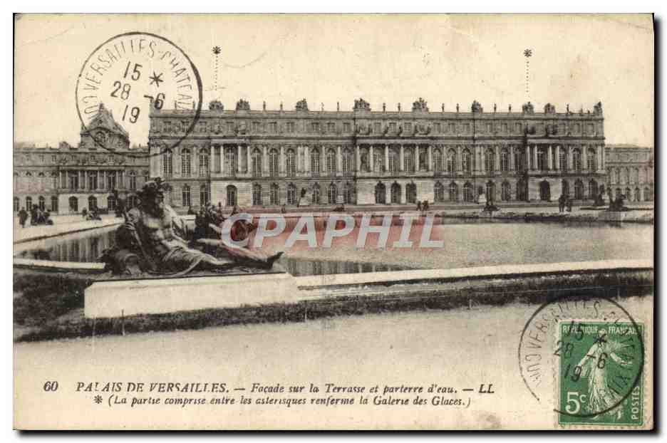 CPA Palais De Versailles Facade sur la Terrasse et Parterre d'eau