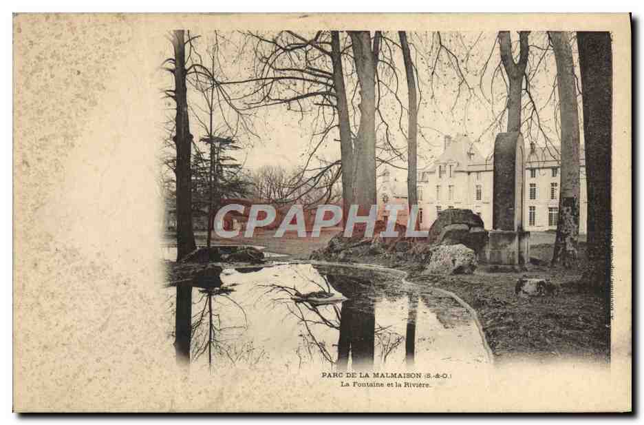 CPA Parc De La Malmaison La fontaine et la Riviere