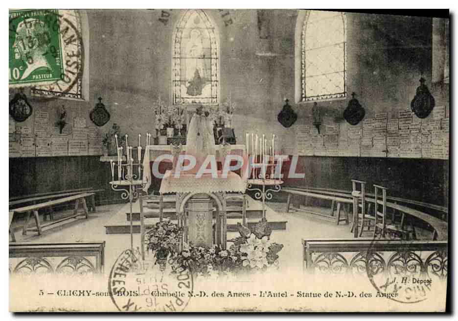 CPA Clichy Souis Bois Chapelle ND des Anges l'autel Statue de Nd des Anges