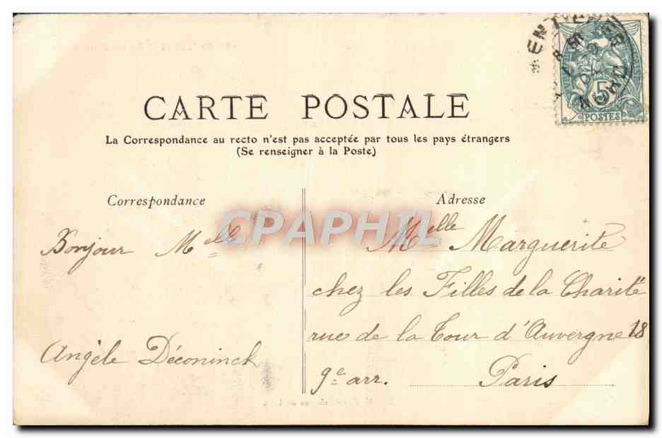 CPA Armentieres Eglise Saint Vaast — Back