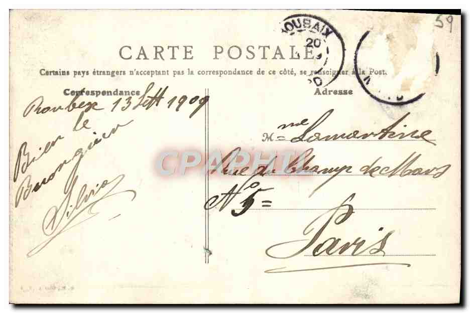 CPA Tourcoing Blanc Seau Chateau de M Victor Vaissier — Rückseite