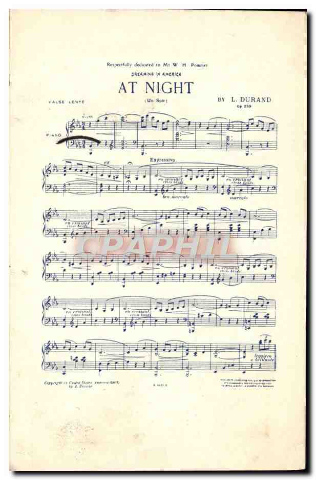 CPA Dreaming in America At night Lurand Pommer 