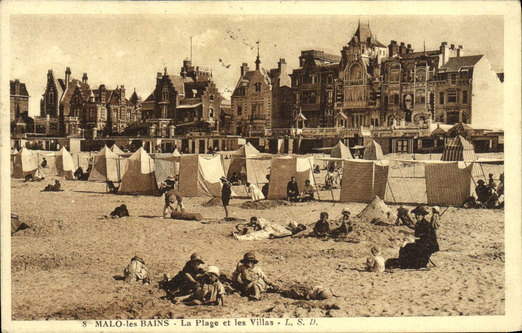 MALO-les BAINS - La Plage et les Villas - L. S. D.