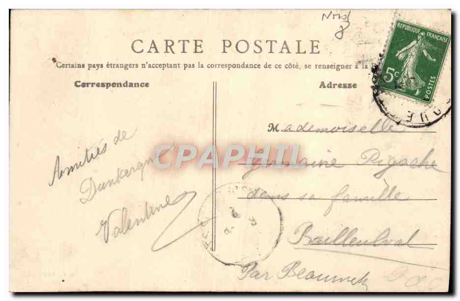 CPA Malo les Bains La Vague Etude — Rückseite