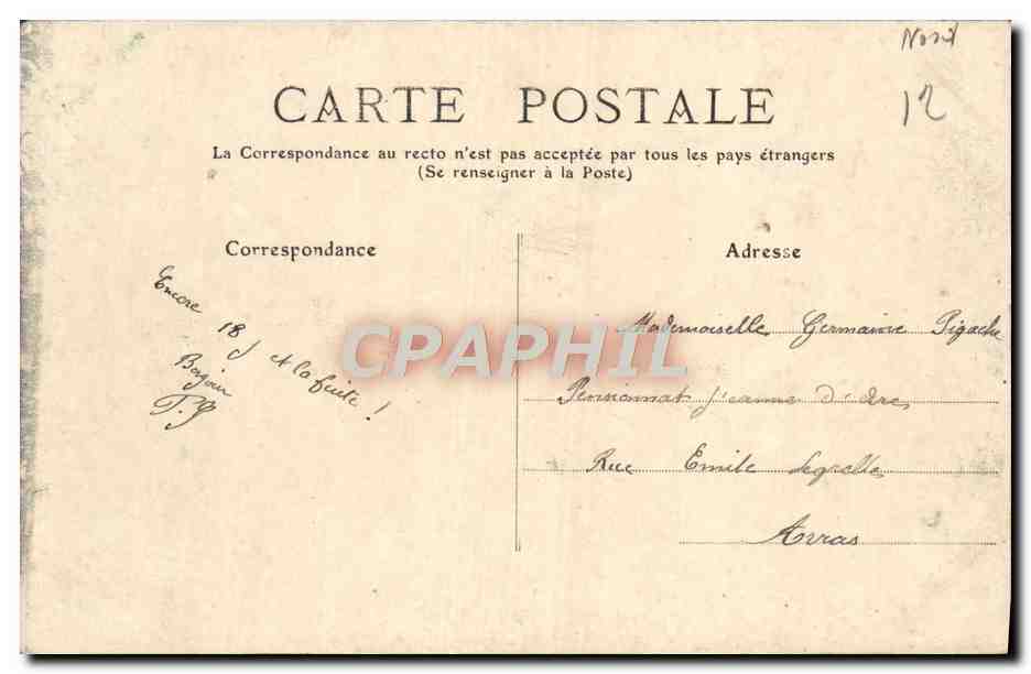 CPA Douai Instition St Jean Le parc La grande allee — Rückseite