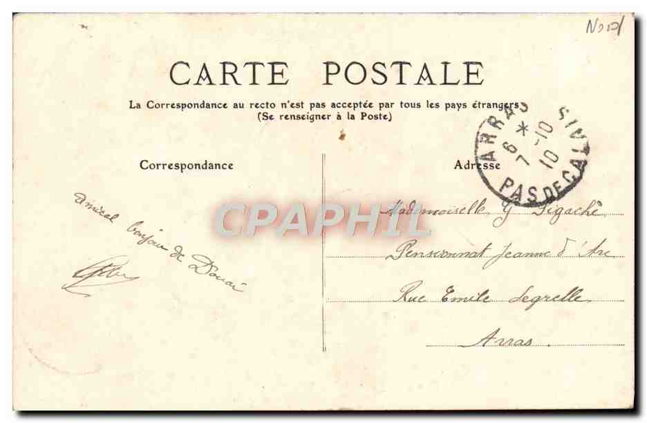CPA Douai Institution St Jean le Grand salon — Rückseite