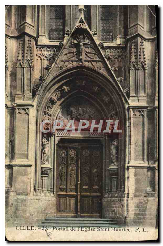 CPA Lille Portail de L'Eglise Saint Maurice