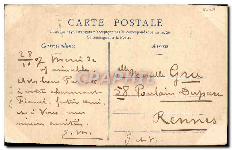 CPA Lille La Porte de Paris — Rückseite