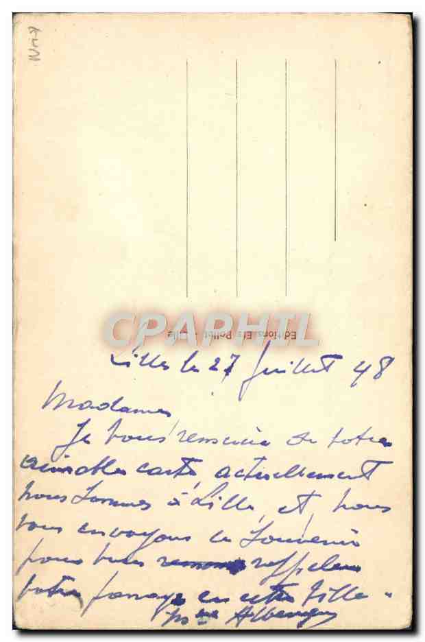 CPA Lille Le Beffroi de L'Hotel de Ville  — Rückseite