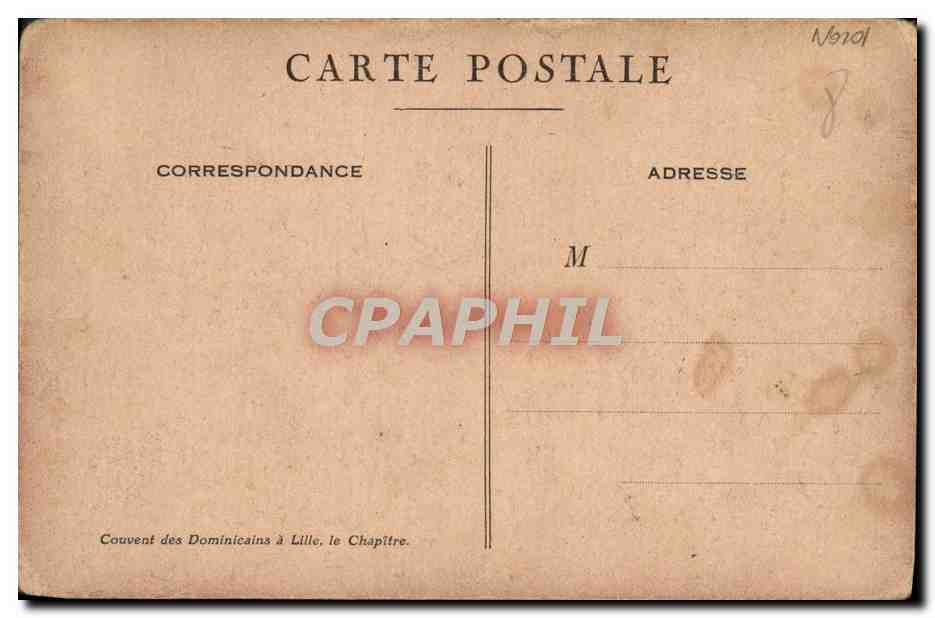 CPA Lille Couvent des Dominicains Le Chapitre — Back