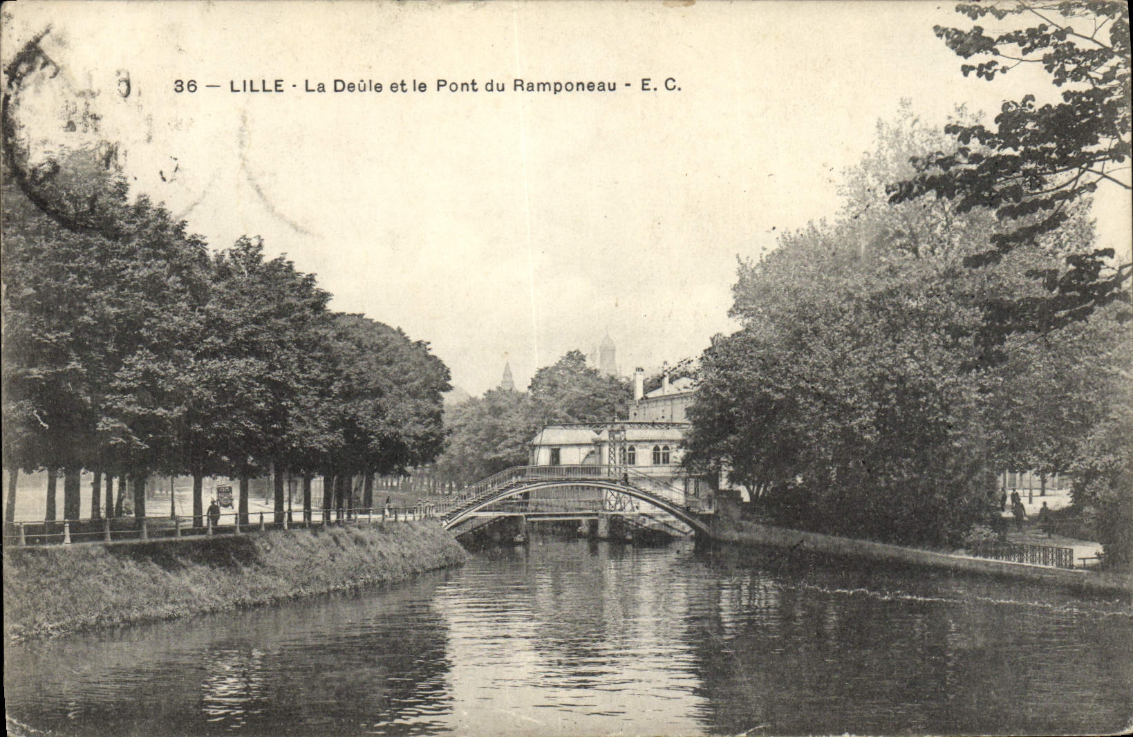 CPA Lille Jardin La Deule et le Pont du Ramponeau