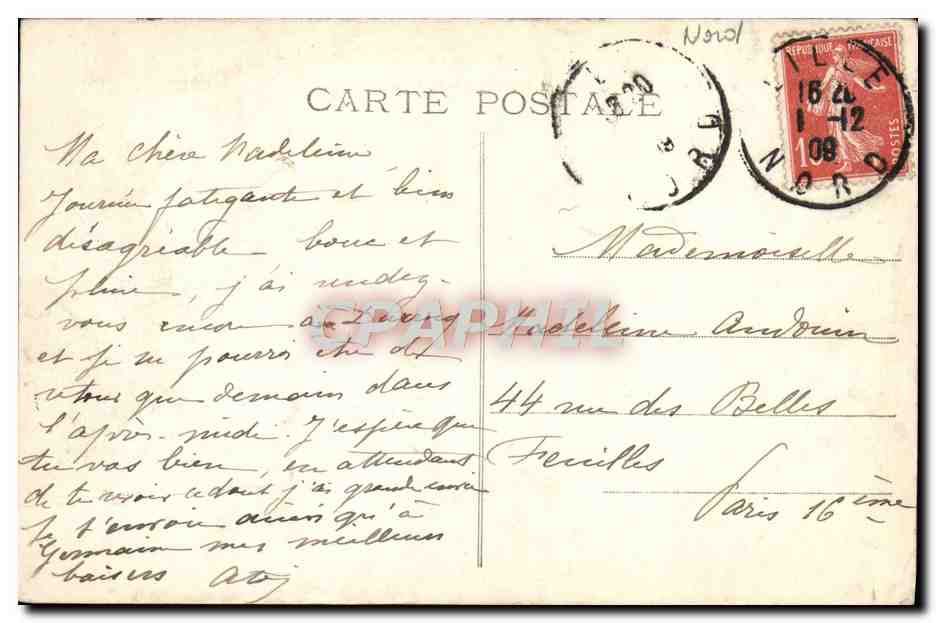 CPA Lille Jardin La Deule et le Pont du Ramponeau — Rückseite