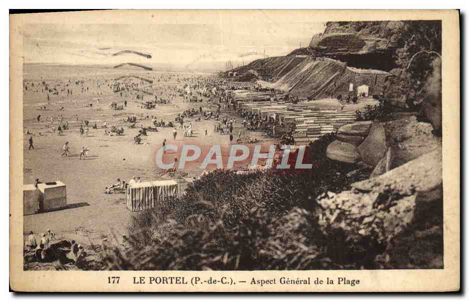 CPA Le Portel Aspect General de la Plage