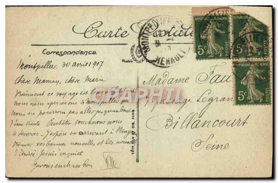 CPA Toulon Soleil couchant — Verso