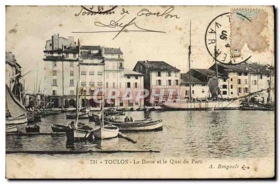 CPA Toulon La darse et le Quai du Parti