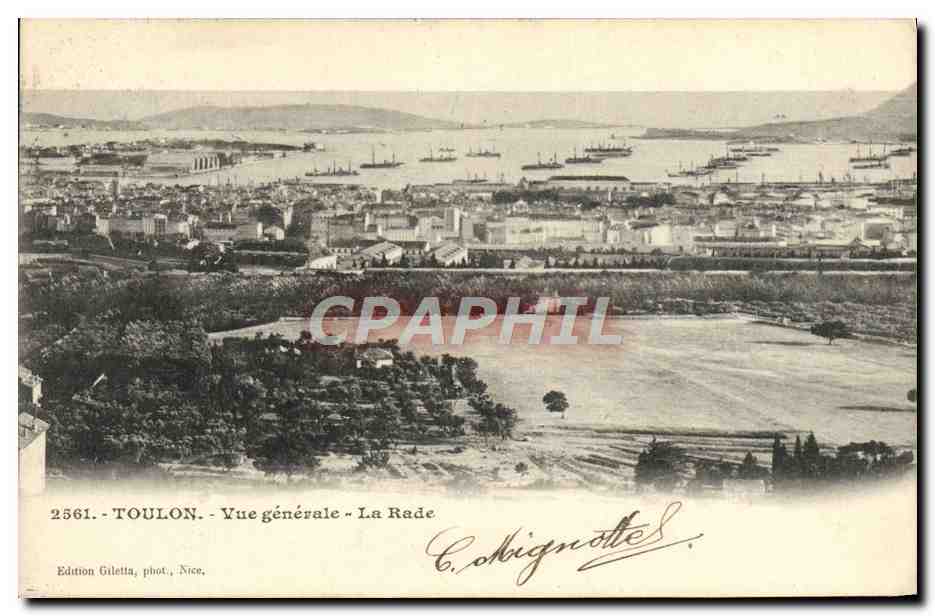 CPA Toulon Vue Generale La Rade