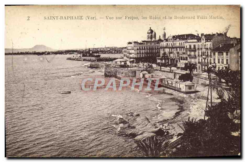 Saint-Raphaël (Var) — Vue sur Fréjus, les Bains et le Boulevard Félix-Martin.