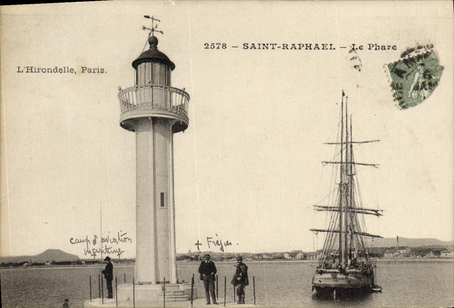 CPA Saint Raphael Le Phare Bateau Voilier 